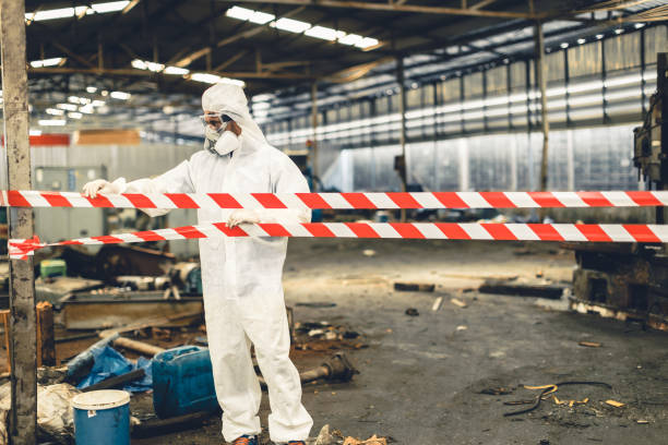 Professional Biohazard Cleanup technician working in Sharon Center, OH